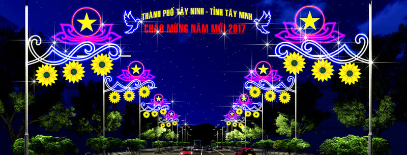 Tổng hợp những mẫu trang trí đường phố ngày Tết