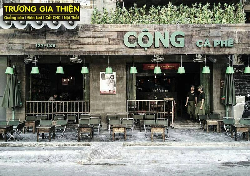 Mẫu bảng hiệu theo phong cách gỗ chữ nổi