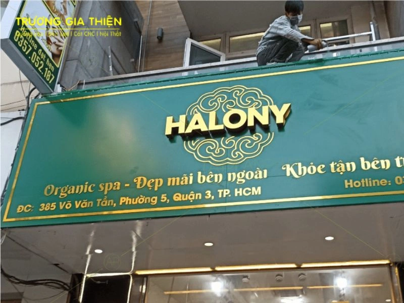 Biển alu chữ nổi inox