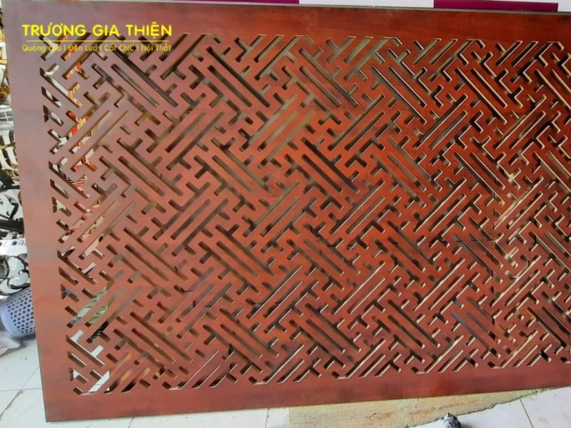 Gia công gỗ MDF làm vách ngăn hoa văn