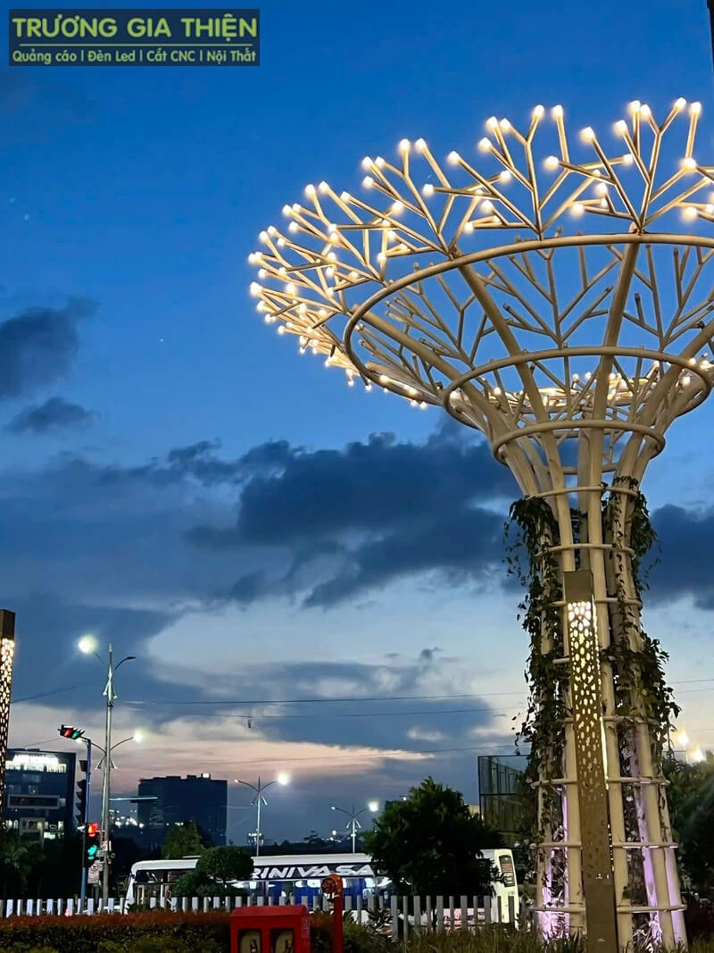Cột đèn led hình hoa - biểu tượng artwork đẹp ấn tượng