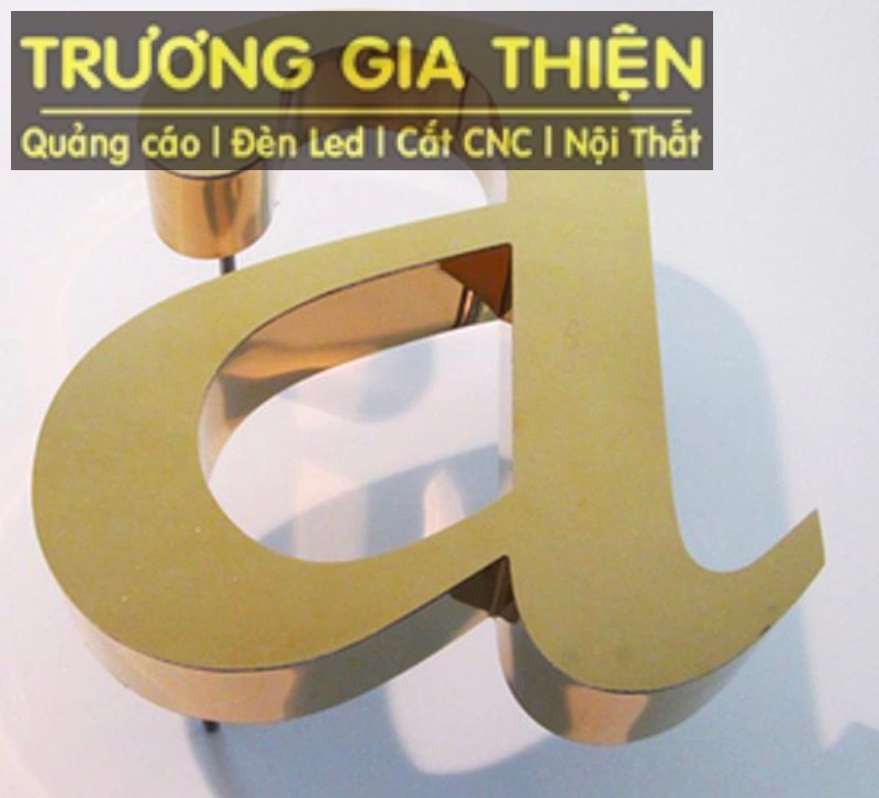 Quy cách gia công và độ phức tạp của thiết kế ảnh hưởng tới giá dịch vụ gia công chữ inox mạ đồng