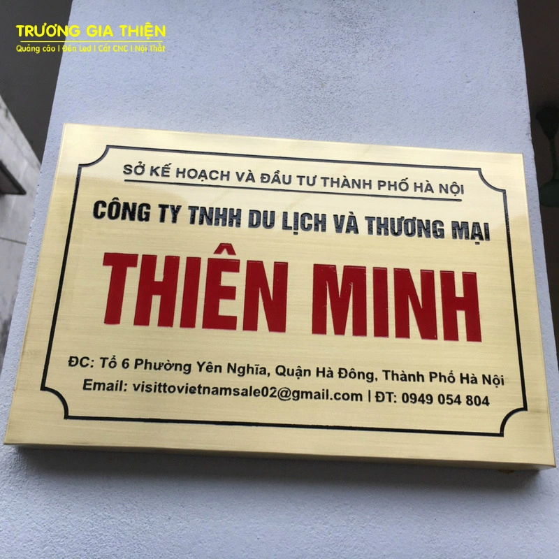 Bảng tên inox cho công ty phổ biến nhất