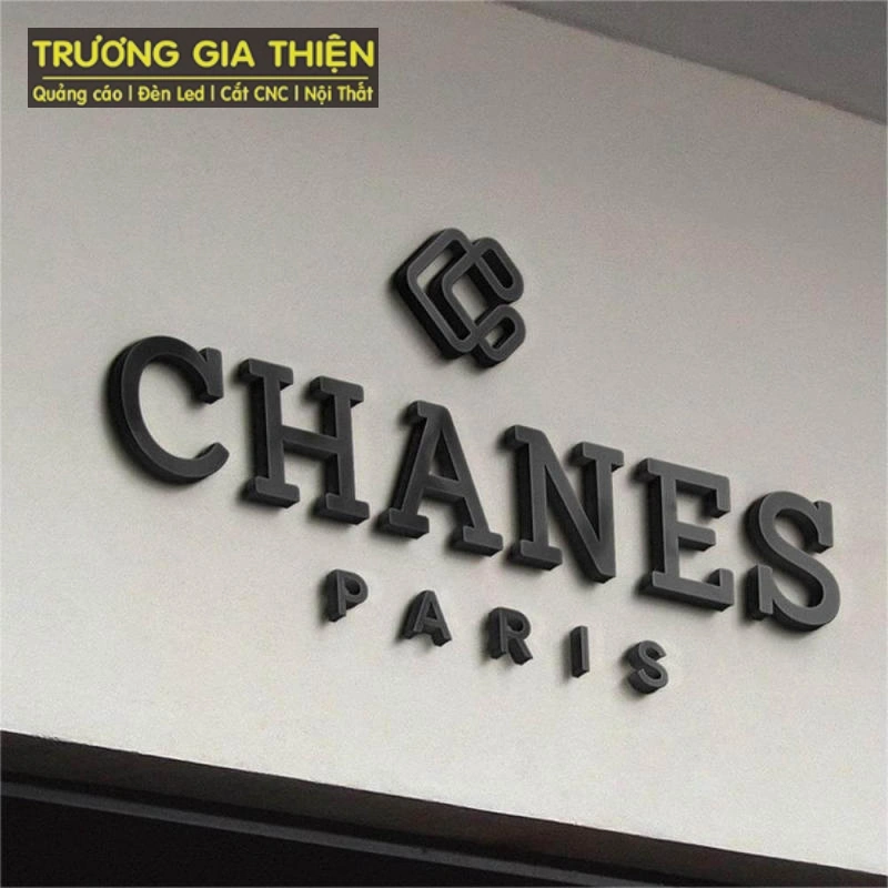 Mẫu chữ inox đen xước chuyên nghiệp