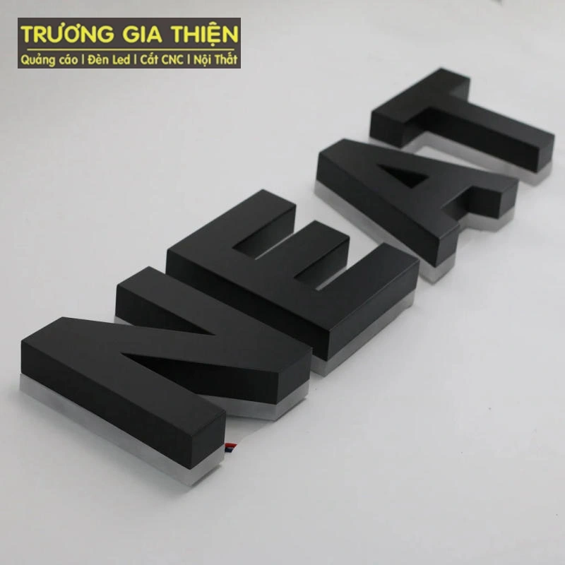 Chữ inox sơn hấp nhiệt màu đen chuẩn đẹp