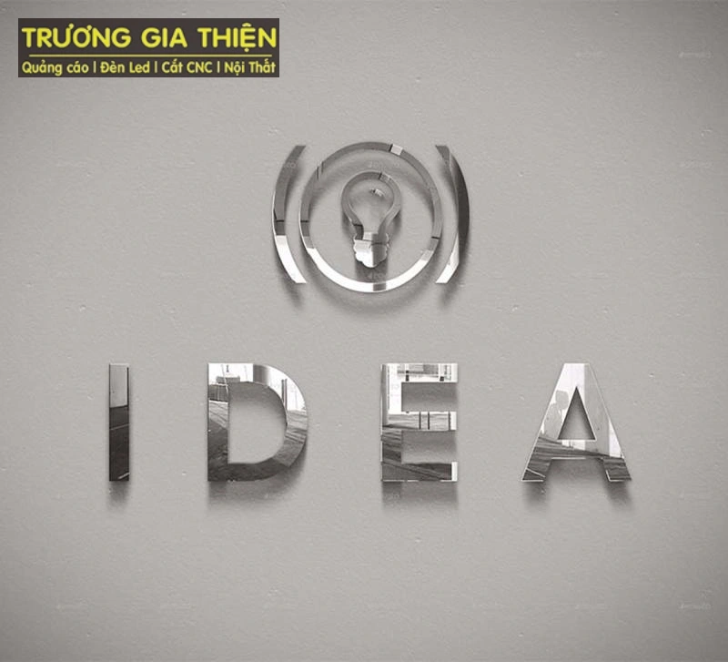 Mẫu chữ inox trắng gương
