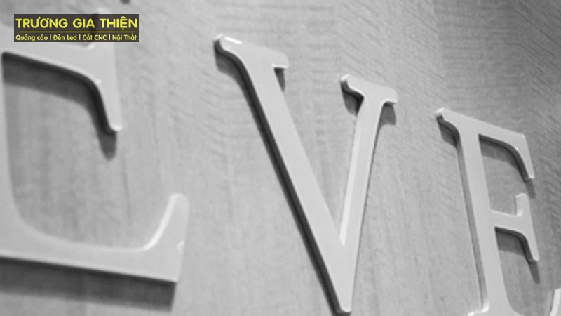 Mẫu chữ inox trắng cao cấp