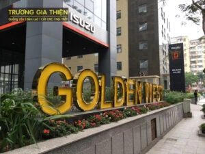 Thiết kế, gia công & lắp đặt chữ inox vàng xước