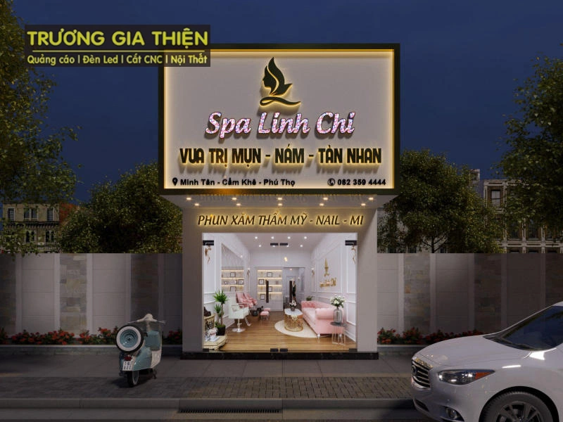 Mẫu spa phong cách tối giản