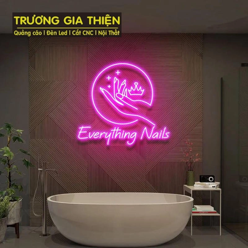 Biển nail phong cách sang chảnh phù hợp tiệm cao cấp.