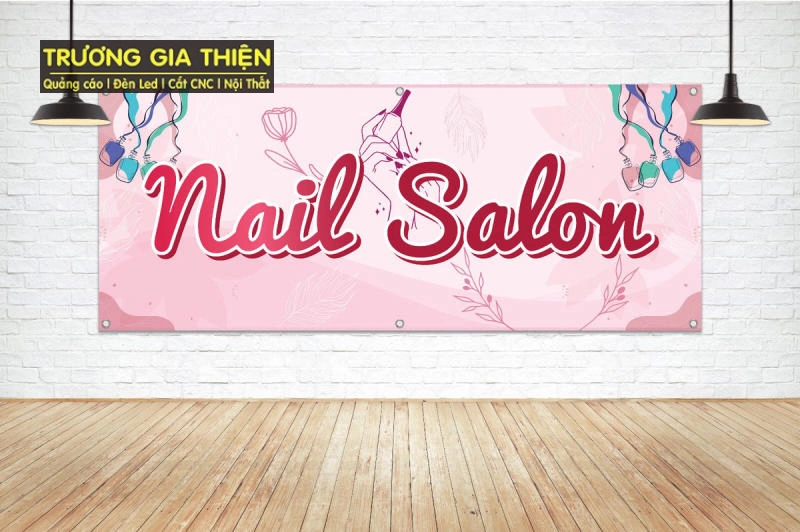 Bảng hiệu nail phong cách tối giản nhưng vô cùng sang trọng.