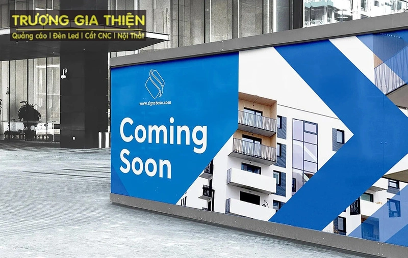 Bảng hiệu công ty xây dựng là biển quảng cáo/thông tin đặt tại công trình hoặc trụ sở