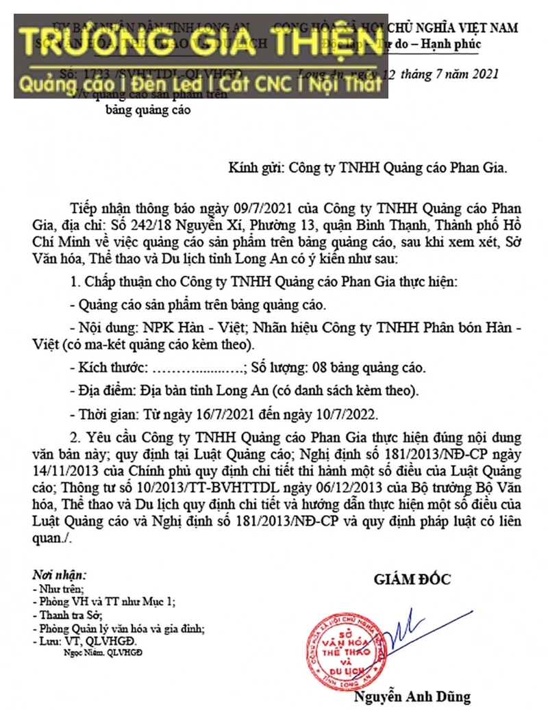 Thủ tục xin cấp phép bảng hiệu quảng cáo