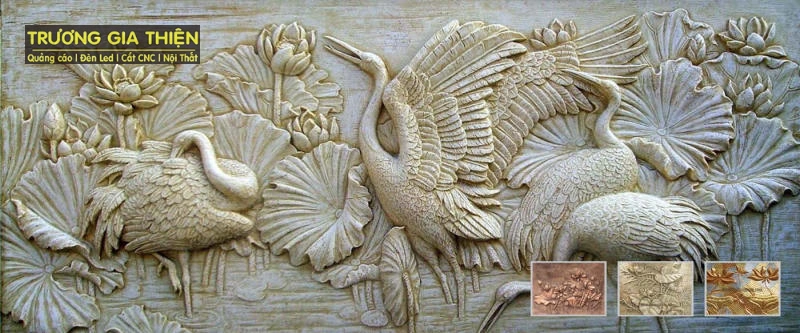 Phù điêu trang trí gắn trên tường rào, trụ cổng, bức tường chắn công viên