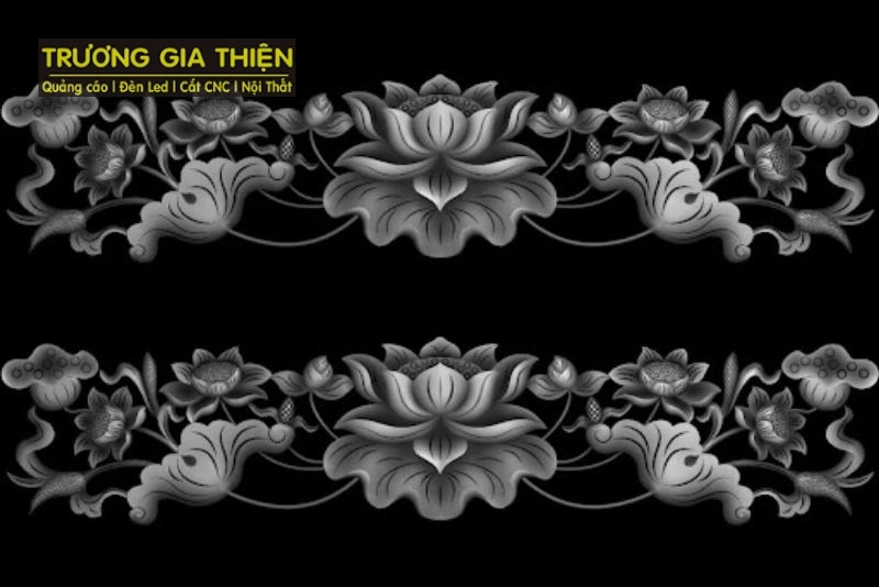 Cắt CNC hoa sen tạo điểm nhấn mặt tiền