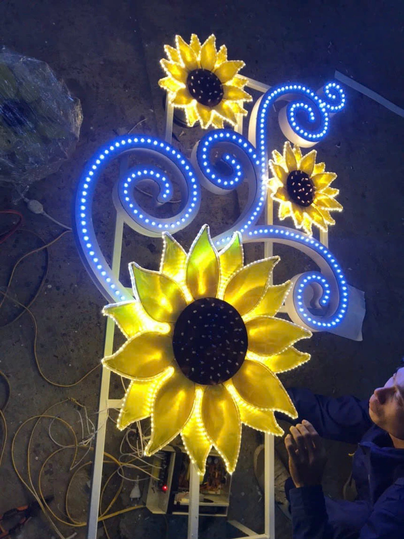 Họa tiết hoa hướng dương trang trí đô thị đẹp