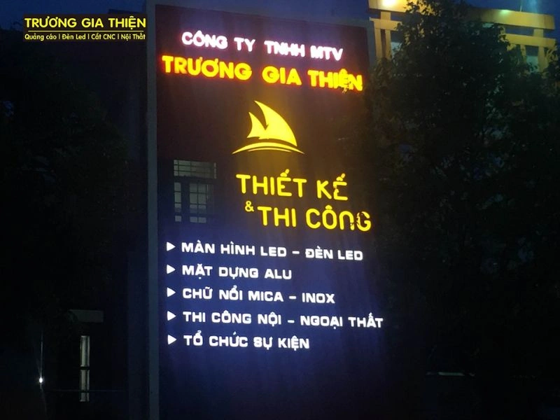 Dịch vụ thiết kế, thi công bảng hiệu LED ngoài trời chuyên nghiệp
